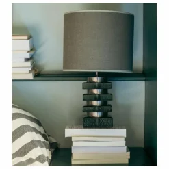 Discount Lampe à poser Marta en verre et tissu texturé | Luminaires