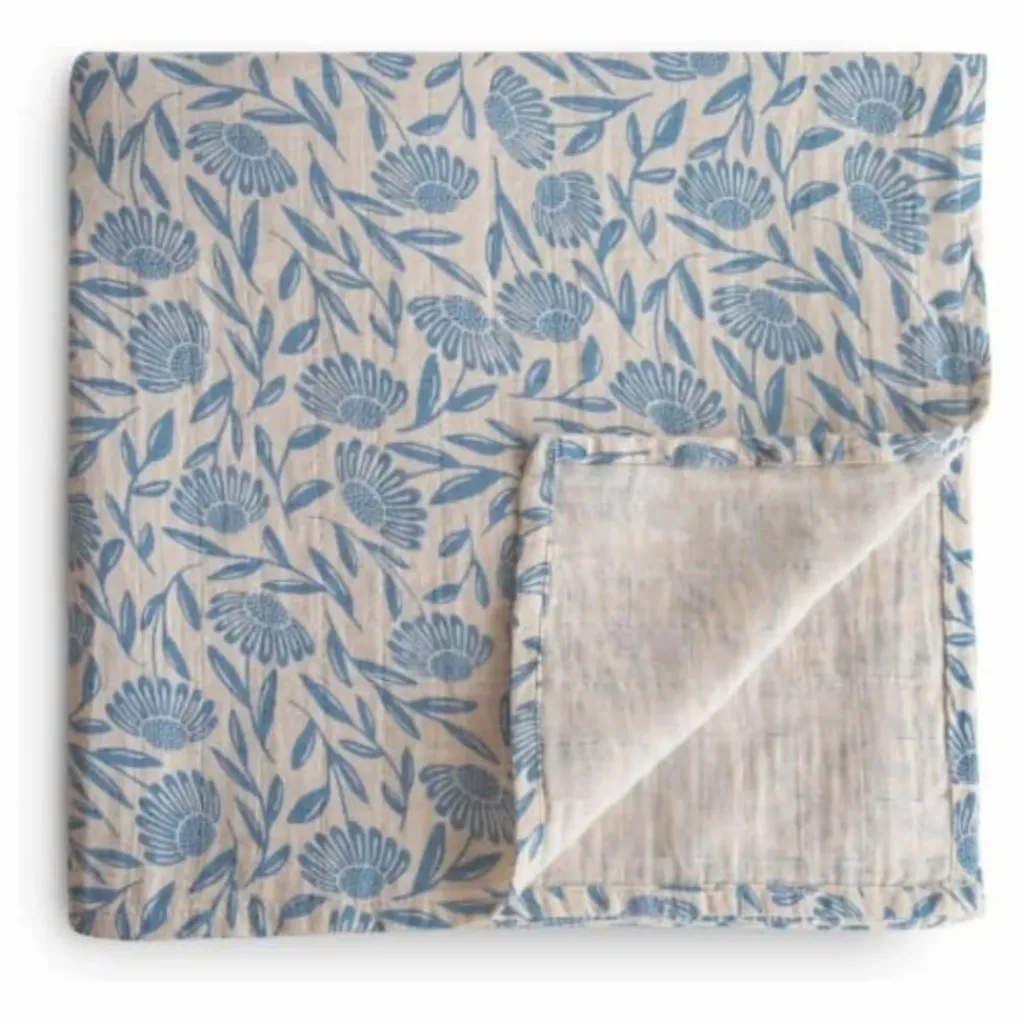 New Lange d'emmaillotage Blue Flowers | Gigoteuses, Tours De Lit|Gigoteuses, Emmaillotage