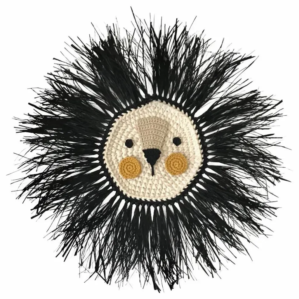 Discount Lion en raphia à accrocher | Enfant Décoration Murale|Déco Murale Enfant