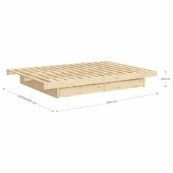 Hot Lit Kanso en bois avec tiroirs Lits, Tables De Chevet