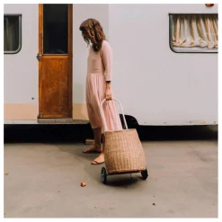 Online Panier à roulettes adulte en rotin Luggy Petits Rangements