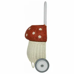 Clearance Panier à roulettes en rotin Champignon | Enfant Rangements|Patères, Paniers Enfant