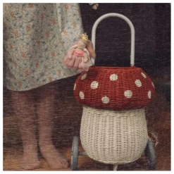 Clearance Panier à roulettes en rotin Champignon | Enfant Rangements|Patères, Paniers Enfant