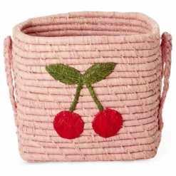 New Panier de rangement en raphia Cerise | Enfant Rangements|Patères, Paniers Enfant