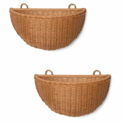 New Panier mural en rotin - set de 2 Enfant Rangements|Patères, Paniers Enfant