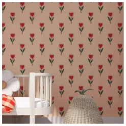 Papier Peint Tulipe Joyeuse Enfant Papiers Peints|Déco Murale Enfant