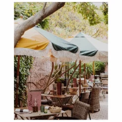 Discount Parasol frangé Market Mobilier De Jardin