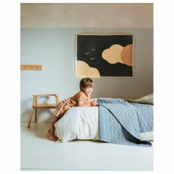 Clearance Parure de lit Wabi-Sabi Blue Grid | Enfant Linge De Lit Enfant