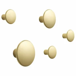 New Patères en laiton The Dots - Set de 5 | Petits Rangements