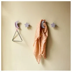 Patères Stars & Moons - Lot de 4 | Lilas Enfant Patères, Paniers Enfant