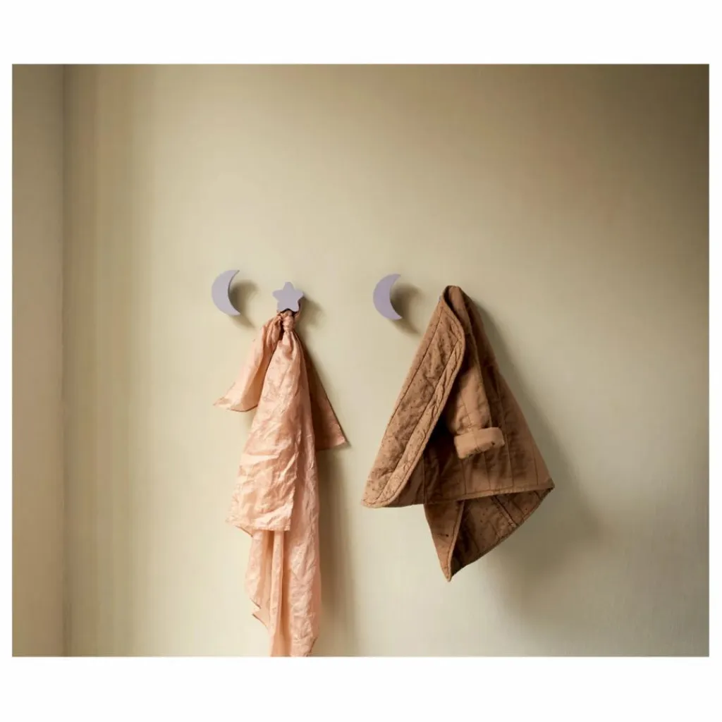 Patères Stars & Moons - Lot de 4 | Lilas Enfant Patères, Paniers Enfant