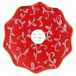 Petites assiettes de Noël motifs Block Print - set de 8 Enfant Décoration De Fête