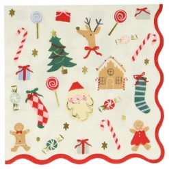 Best Petites serviettes Joli Noël - set de 16 Enfant Décoration De Fête