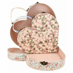Discount Petites valises de rangement Cœurs - x Liberty Enfant Rangements|Patères, Paniers Enfant