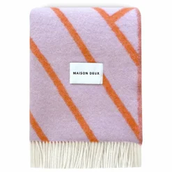 Sale Plaid en laine Lines | Lilas Enfant Linge De Lit Enfant|Linge De Lit