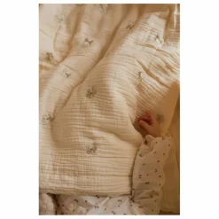 Hot Plaid matelassé brodé fleurs en gaze de coton Couvertures Et Plaids|Linge De Lit Bébé