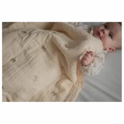 Hot Plaid matelassé brodé fleurs en gaze de coton Couvertures Et Plaids|Linge De Lit Bébé