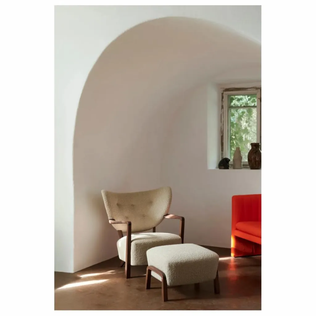 Sale Pouf ottoman Wulff ATD3, piètement noyer | Poufs, Matelas De Sol