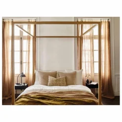 New Rideau Vice Versa frangé en gaze de Lin lavé | Rideaux|Rideaux