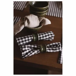 Sale Serviette de table en lin lavé vichy | Linge De Table|Art De La Table