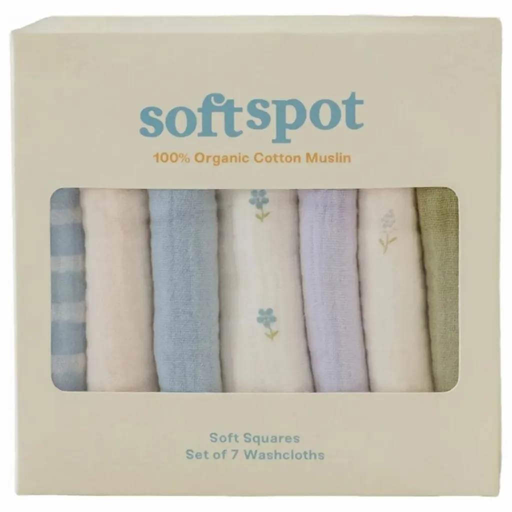 Clearance Serviettes Cottage en coton bio - Set de 7 | Langes|Bavoirs, Langes