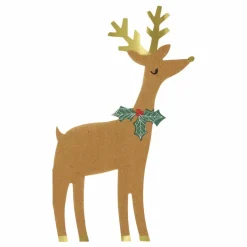 Outlet Serviettes découpées Renne - set de 16 Enfant Décoration De Fête