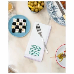 Serviettes de table brodées - Set de 4 Linge De Table|Art De La Table