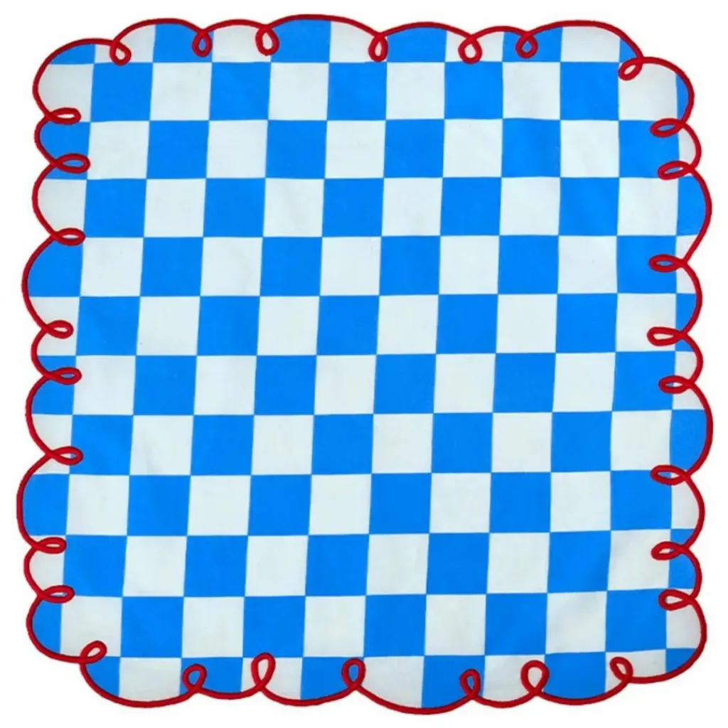 Best Serviettes de table vichy Dama Azzurro - Set de 2 | Linge De Table|Art De La Table