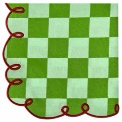 New Serviettes de table vichy Dama Verde - Set de 2 | Linge De Table|Art De La Table