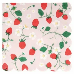 Sale Serviettes en papier Fraises - Set de 16 Enfant Décoration De Fête