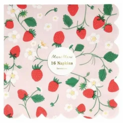 Sale Serviettes en papier Fraises - Set de 16 Enfant Décoration De Fête