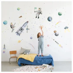 Hot Sticker géant Espace Enfant Décoration Murale|Déco Murale Enfant