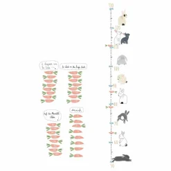 Sticker toise Lapin multilingue Enfant Décoration Murale|Déco Murale Enfant