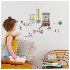 Stickers easy Mon Village Enfant Décoration Murale|Déco Murale Enfant