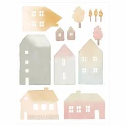 New Stickers Petites Maisons Enfant Décoration Murale|Déco Murale Enfant