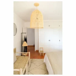 Online Système électrique, rosace en raphia | Luminaires