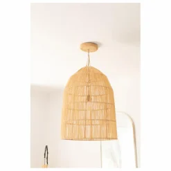 Online Système électrique, rosace en raphia | Luminaires