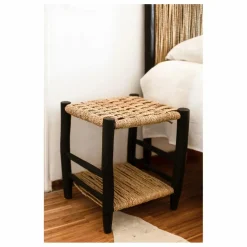 Online Table de nuit en bois peint et palme | Tables, Bureaux|Lits, Tables De Chevet