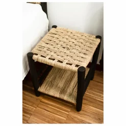 Online Table de nuit en bois peint et palme | Tables, Bureaux|Lits, Tables De Chevet