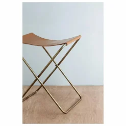 Hot Tabouret pliant en cuir Nola Chaises, Tabourets, Bancs