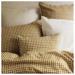 Sale Taie d'oreiller en lin lavé vichy | Linge De Lit