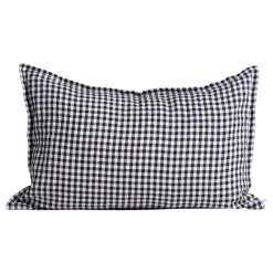 Online Taie d'oreiller en lin lavé vichy | Linge De Lit