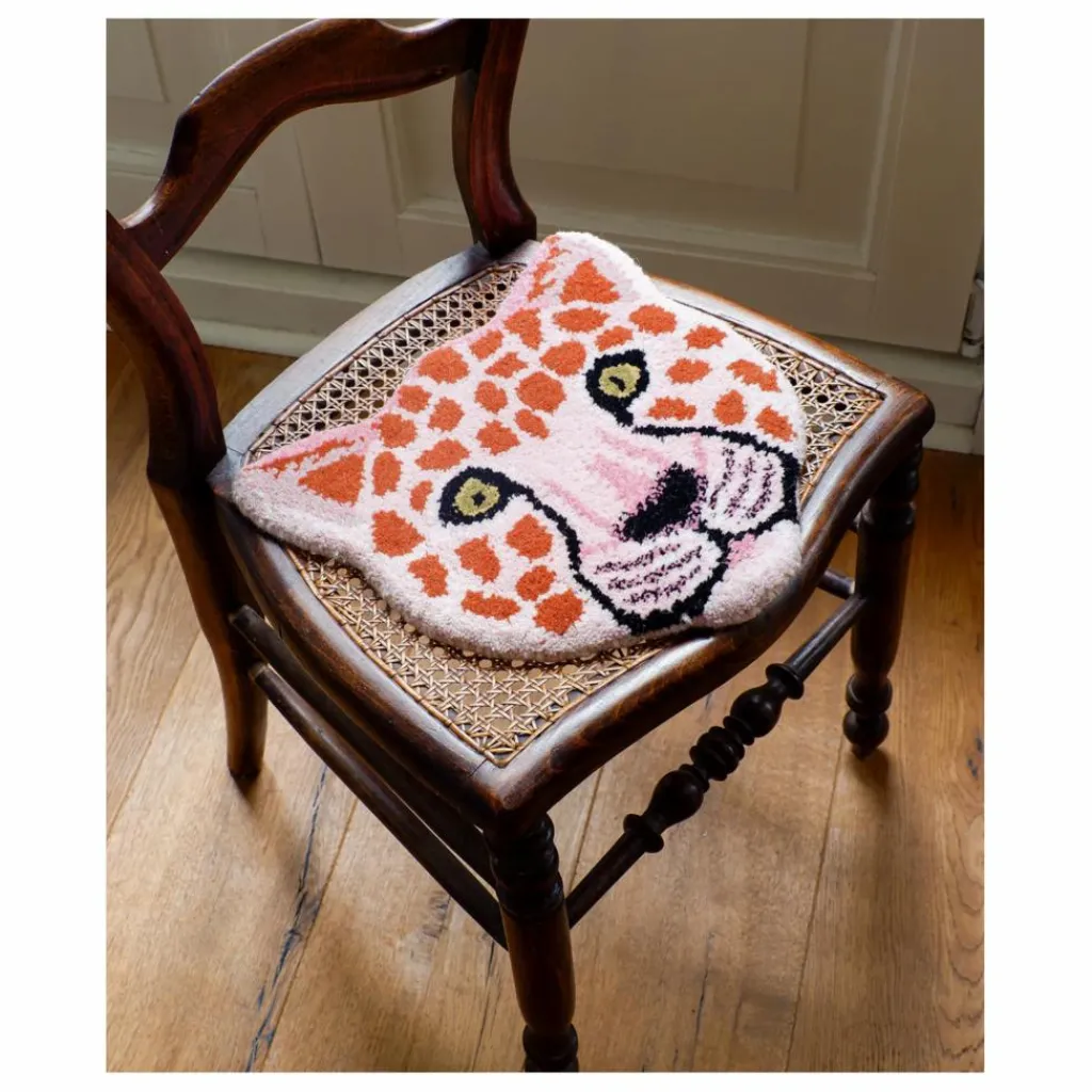 Discount Tapis tête de léopard Pinky en laine | Enfant Tapis|Tapis Enfant