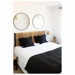 Discount Tête de lit en bois brut et palme | Lits, Tables De Chevet